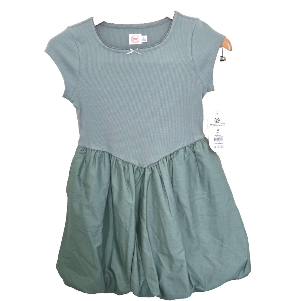 NWT Girls Wonder Nation CUTE Green Bubble Dress with Bubble Hem Size M (8)